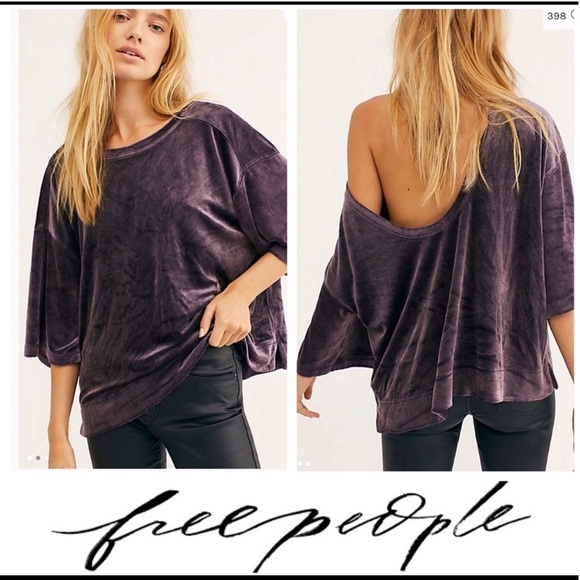 Free People Tops - Free People We the Free Valerie Purple Velour Tee